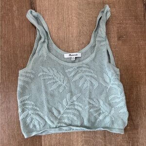 Madewell Green Ribbed Crop Tank Top